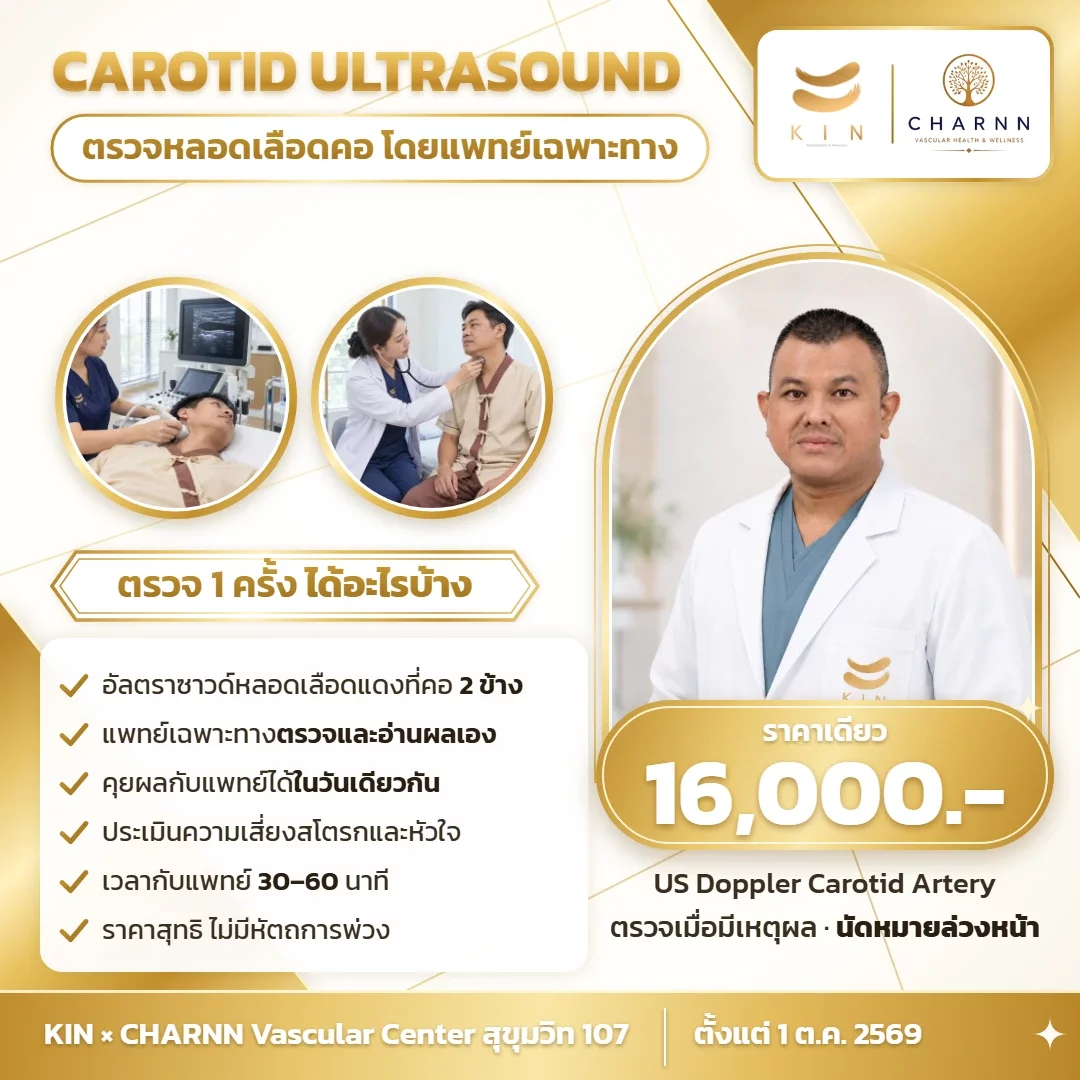 โปสเตอร์ตรวจหลอดเลือดคอ 16,000 บาท KIN × CHARNN Vascular Center สุขุมวิท 107