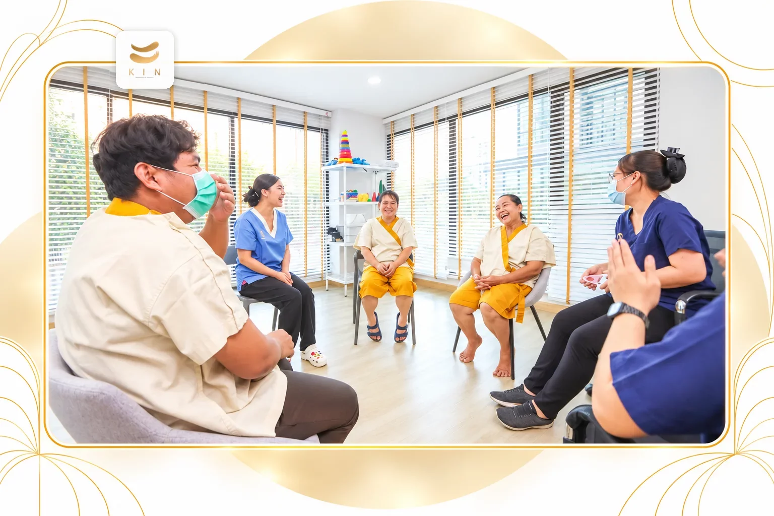 KIN Nursing Home ศูนย์ดูแลผู้สูงอายุ เนอสซิ่งโฮมครบวงจร KIN Nursing Home ศูนย์ดูแลผู้สูงอายุกับนักกิจกรรมบำบัด Elderly Care with Occupational Therapist ศูนย์ฟื้นฟูคิน KIN