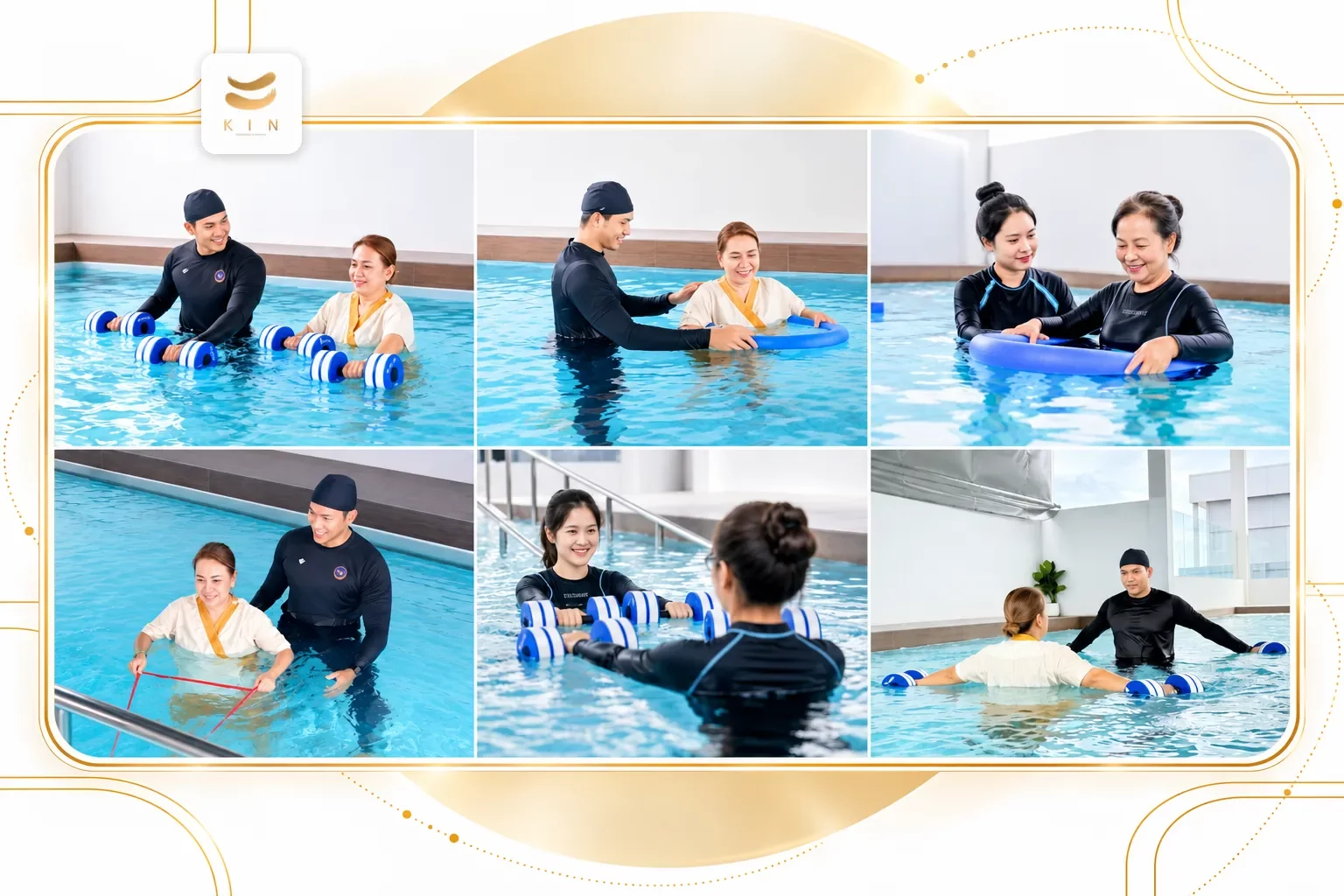 สระธาราบำบัดน้ำอุ่น Hydrotherapy Pool สาขาแบริ่ง ศูนย์ฟื้นฟูคิน สระธาราบำบัดน้ำอุ่นสาขาแบริ่ง ฟื้นฟูโรคหลอดเลือดสมอง Warm Water Hydrotherapy Pool for Stroke Rehabilitation ศูนย์ฟื้นฟูคิน KIN