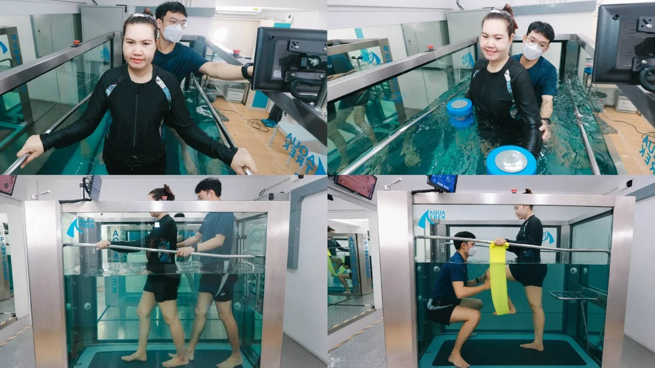 ลู่วิ่งใต้น้ำ Aquatic Treadmill ฝึกเดินในน้ำ ศูนย์ฟื้นฟูคิน ลาดพร้าว 71 ทดลองครั้งแรกเริ่ม 1,000 บาท