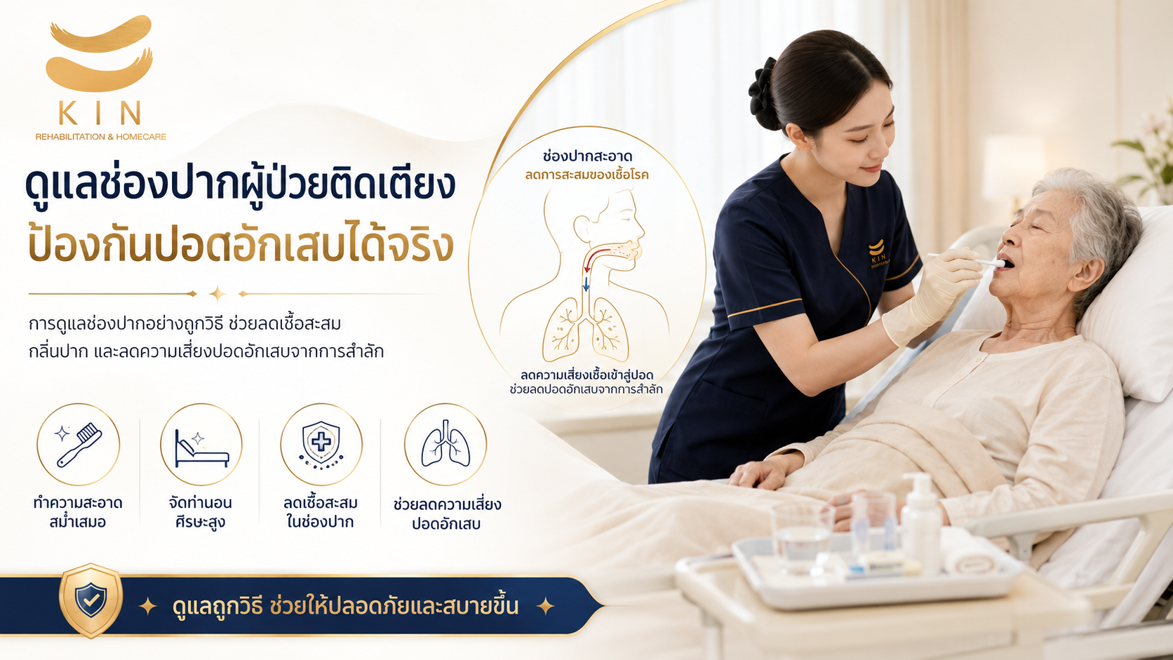 ดูแลช่องปากผู้ป่วยติดเตียง ป้องกันปอดอักเสบได้จริง