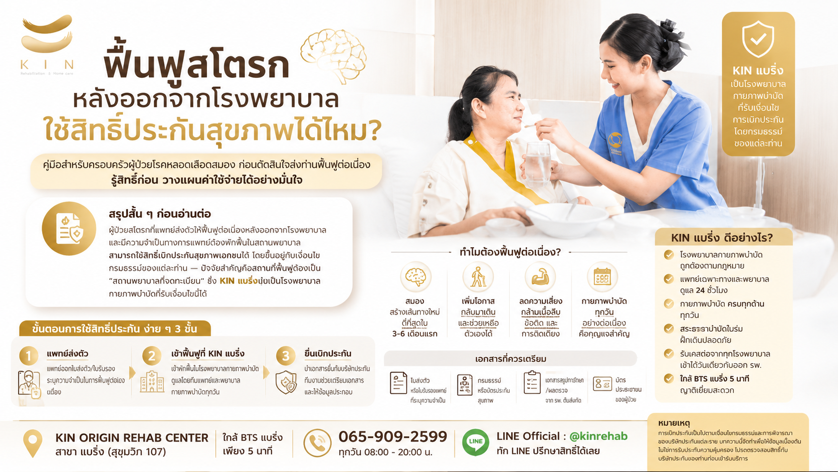 ฟื้นฟูสโตรกหลังออกจากโรงพยาบาล ใช้สิทธิ์ประกันสุขภาพได้ไหม?