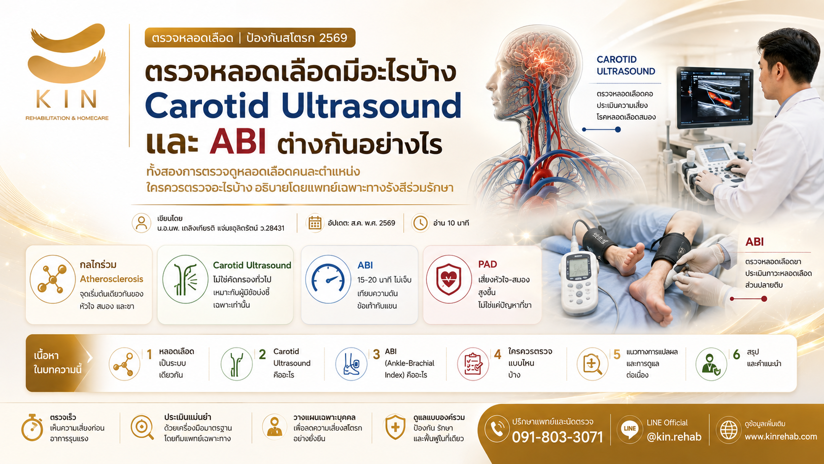 ตรวจหลอดเลือดมีอะไรบ้าง? Carotid Ultrasound และ ABI ต่างกันอย่างไร ใครควรตรวจ