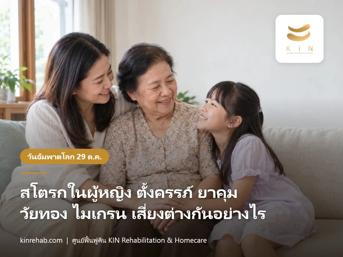 โรคหลอดเลือดสมองในผู้หญิง ตั้งครรภ์ ยาคุม วัยทอง ไมเกรนมีออร่า เสี่ยงต่างจากผู้ชายอย่างไร